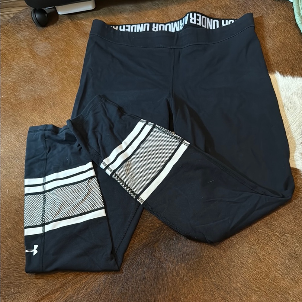 Under Armour Black Leggings with White Accents